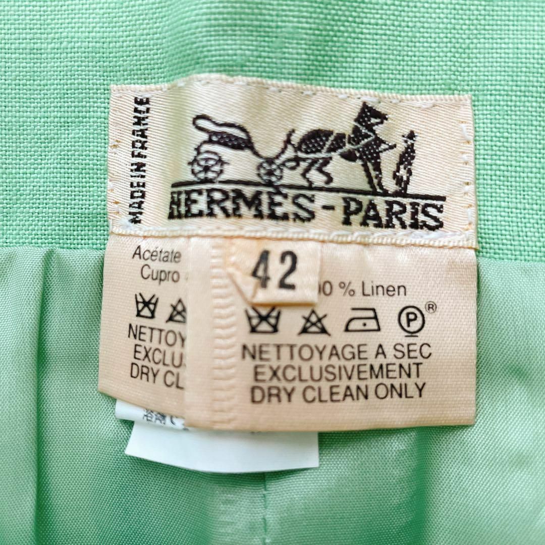 Hermes(エルメス)の【希少✨】大きいサイズ エルメス リネン100% ロングスカート 綺麗色 42 レディースのスカート(ひざ丈スカート)の商品写真