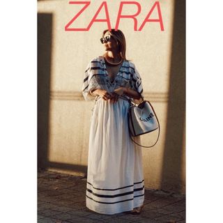 ザラ(ZARA)の最終価格❗️ 夏服❗️ZARA ビーズ カフタンワンピース(ロングワンピース/マキシワンピース)