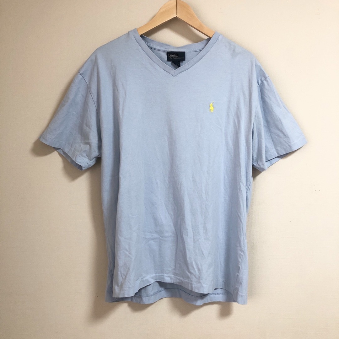 POLO RALPH LAUREN(ポロラルフローレン)のポロ　ラルフローレン　Tシャツ　水色　Lサイズ　ロゴ　半袖 メンズのトップス(Tシャツ/カットソー(半袖/袖なし))の商品写真