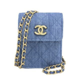 シャネル(CHANEL)の　シャネル CHANEL チェーンポシェット ブルー ゴールド金具 デニム マトラッセ レディース ショルダーバッグ(ショルダーバッグ)