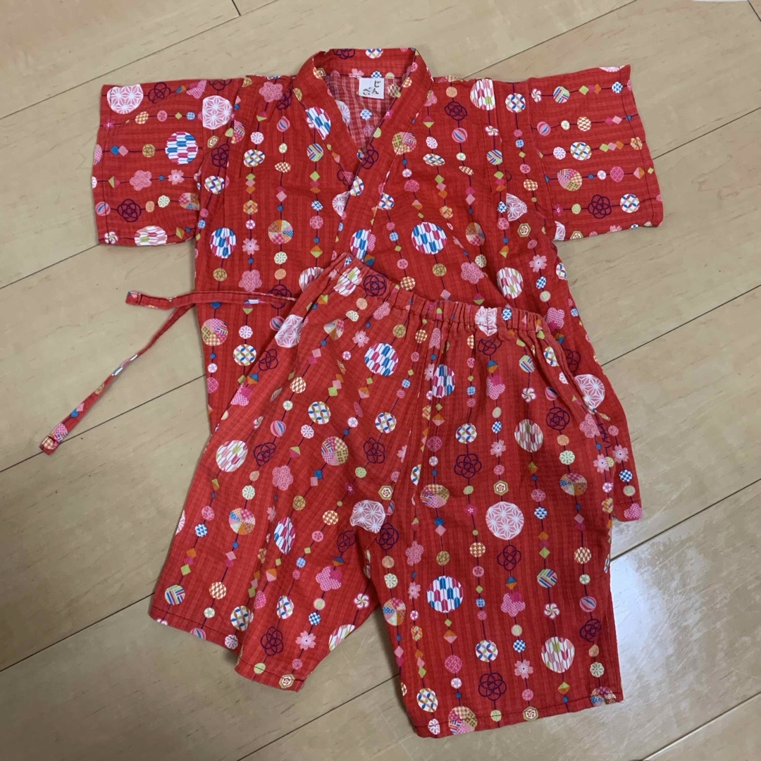 浴衣　甚平　110cm 女の子 キッズ/ベビー/マタニティのキッズ服女の子用(90cm~)(甚平/浴衣)の商品写真