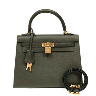 エルメス(Hermes)の　エルメス HERMES ケリー25 外縫い Z刻 ヴェールグリス ゴールド金具 エプソン レディース ハンドバッグ ショルダーバッグ 2WAY(ハンドバッグ)