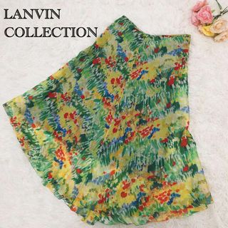 ランバンコレクション(LANVIN COLLECTION)のシルク100%✨　近年モデル　ランバンコレクション　総柄　ボタニカル柄　スカート(ロングスカート)