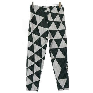 ISSEY MIYAKE - HOMME PLISSE ISSEY MIYAKE オム プリッセ イッセイ ミヤケ 23AW TRIANGULAR GRID トライアングルプリーツパンツ HP33JF352 グレー グリーン 3