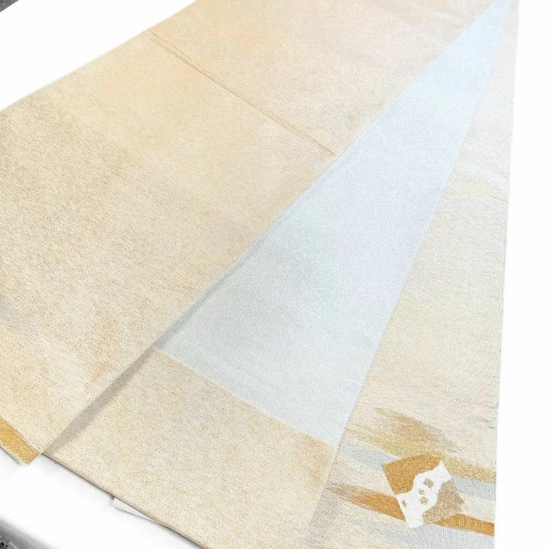 手織り　綴れ織り　霞　色紙模様　袋帯　着物　032w レディースの水着/浴衣(その他)の商品写真