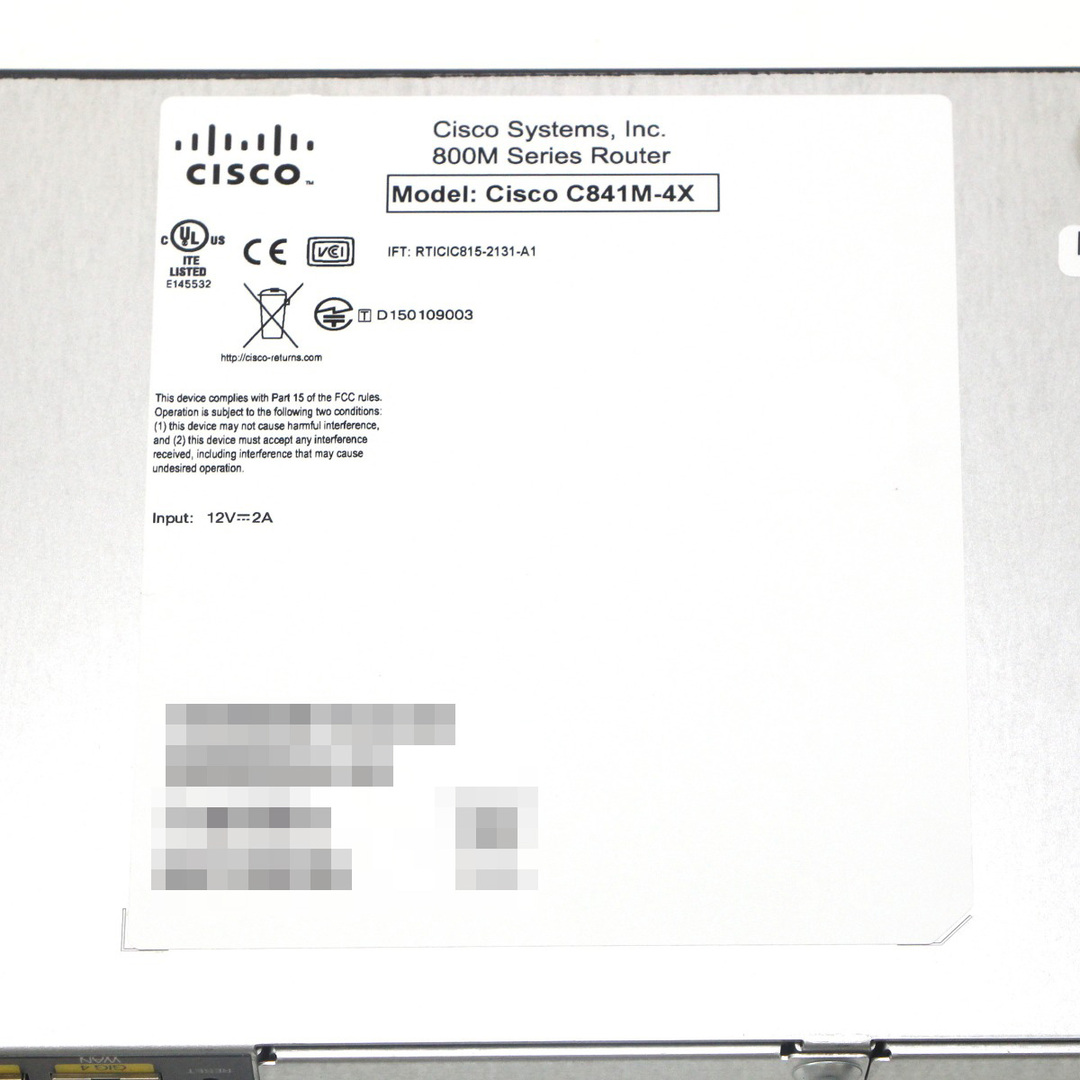 $$ CISCO シスコ 800Mシリーズ サービス統合型ルーター Express3.3 C841M-4X-JSEC/K9 未開封・ スマホ/家電/カメラのPC/タブレット(PC周辺機器)の商品写真