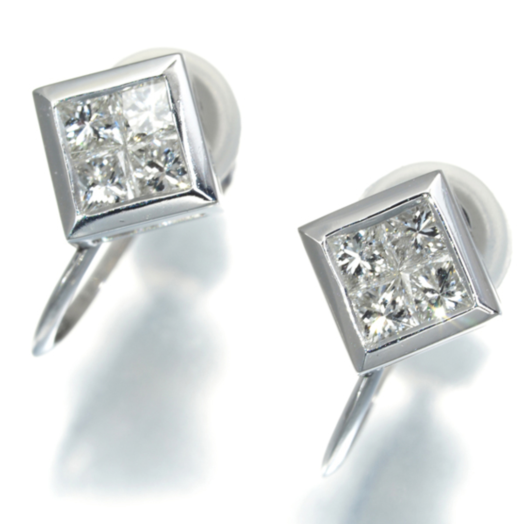 2024年おすすめのアイテム満載 イヤリング ダイヤ Pt900 ミステリ―セッティング 0.25ct/0.25ct ダイヤモンド