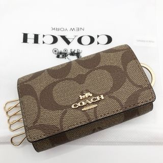 コーチ(COACH)の【COACH☆新品】大人気！男女兼用！ファイブ リング キー ケース！カーキ！(キーケース)