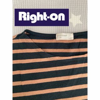 ライトオン(Right-on)の【美品】Right-on/ライトオン/カットソー/ボーダー/Lサイズ(カットソー(長袖/七分))