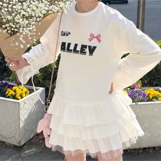 ダブルクローゼット(w closet)のAlley by w closet 裾ティアードドロスト袖チュニックワンピース(シャツ/ブラウス(長袖/七分))