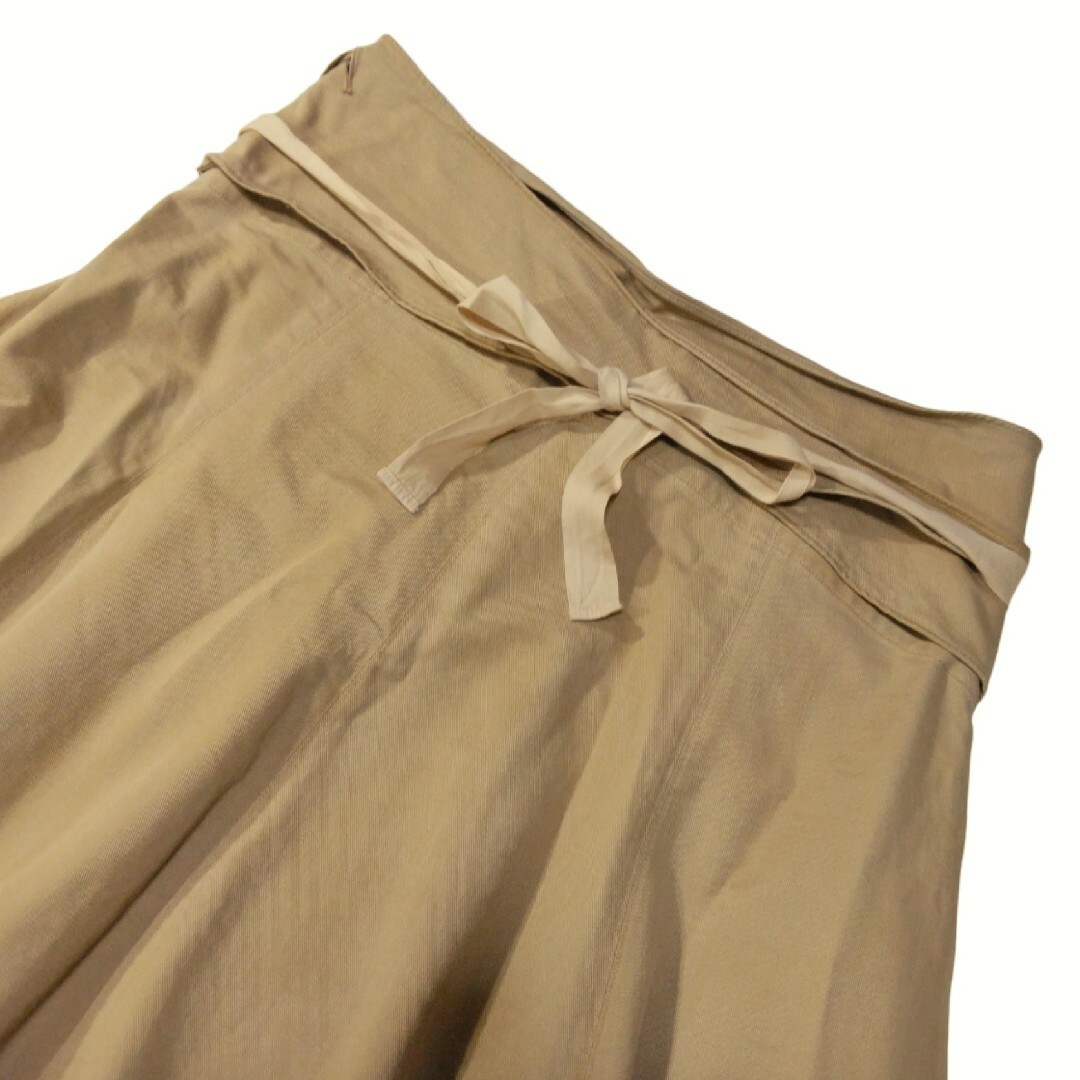 Ralph Lauren(ラルフローレン)のラルフローレン フレア スカート 5f XL ベージュ ミモレ 無地 ゆったり レディースのスカート(ロングスカート)の商品写真