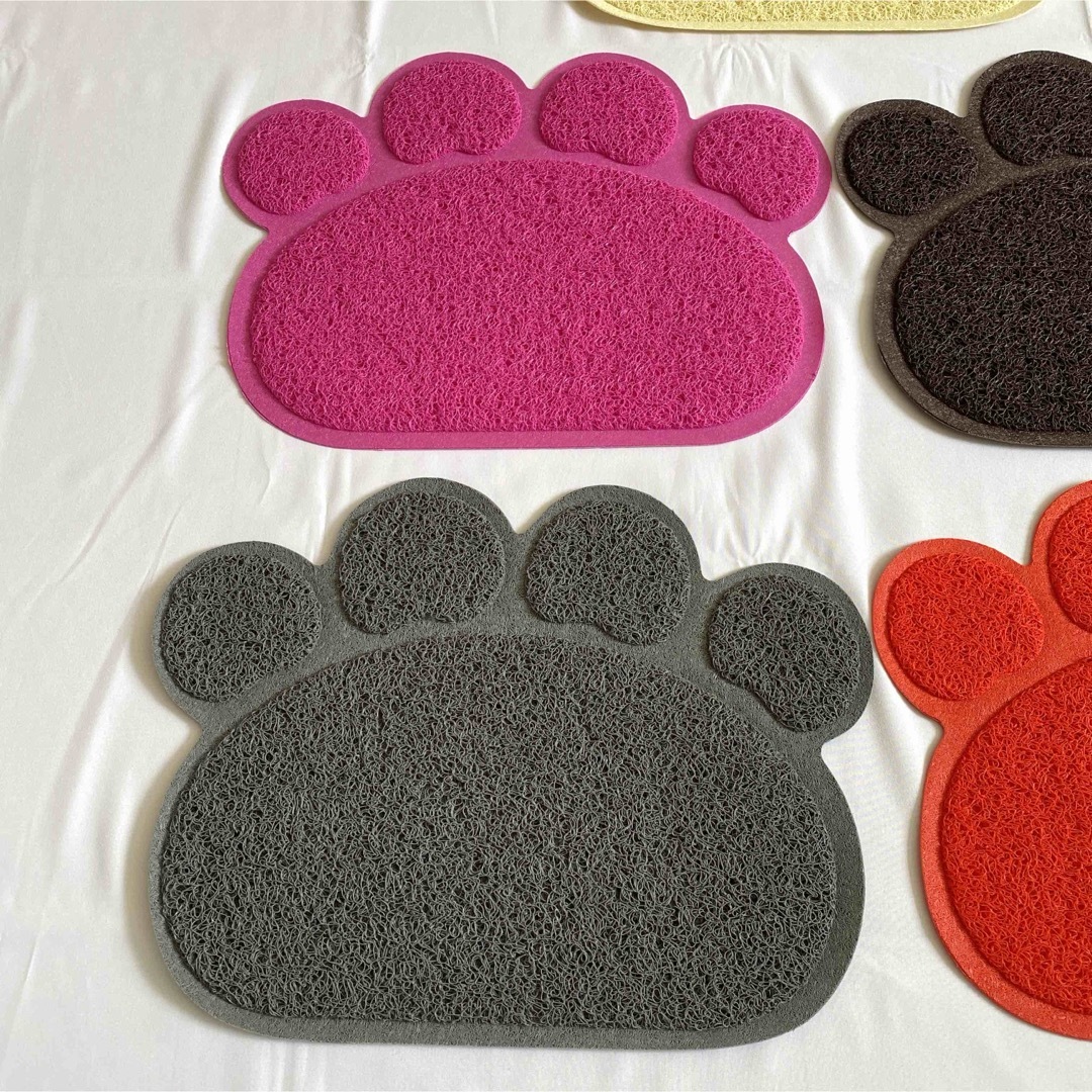 グレー ２枚セット 肉球 砂取マット トイレマット 猫ネコ 足拭き 飛散り防止 その他のペット用品(猫)の商品写真