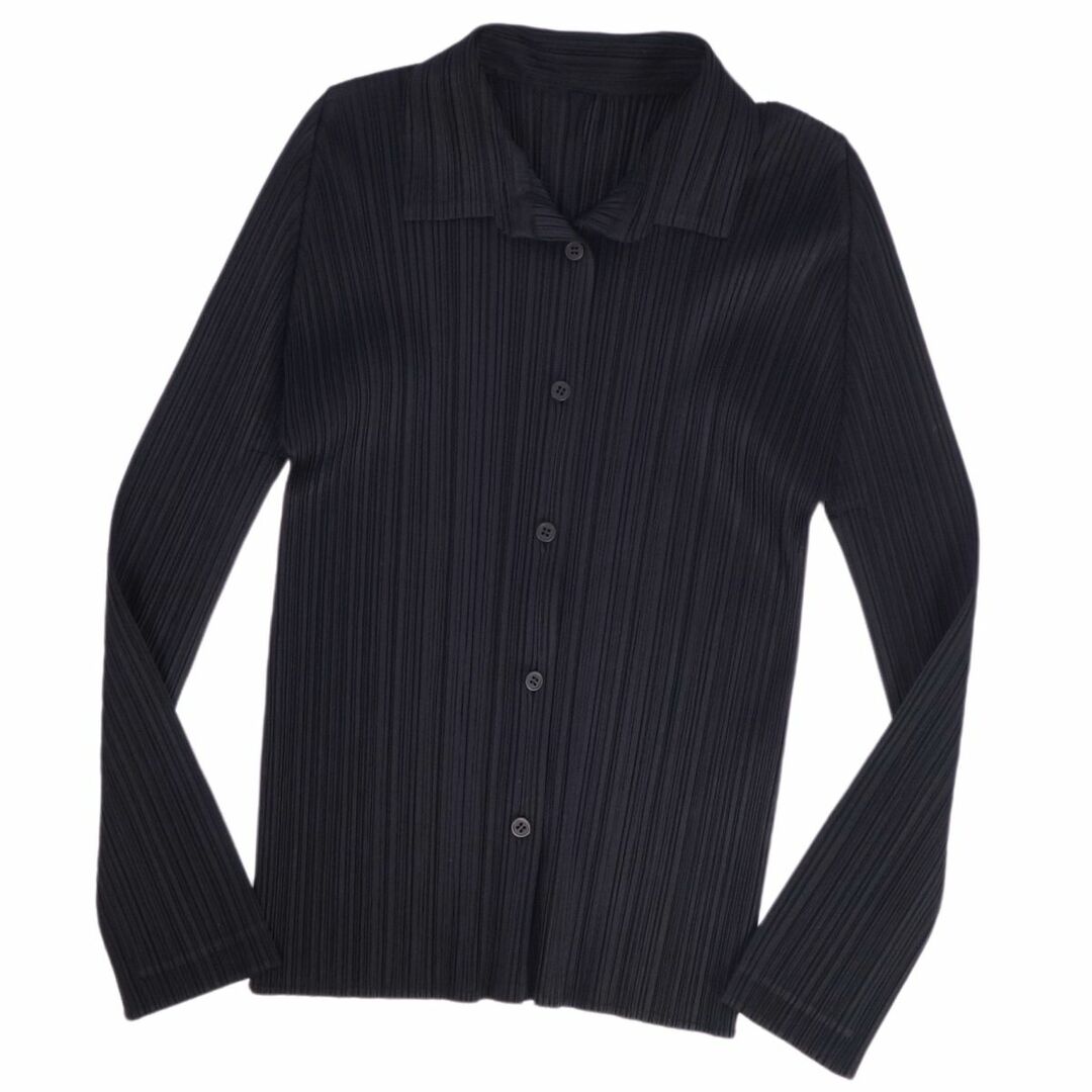 イッセイミヤケISSEY MIYAKE プリーツプリーズ ブラウス 黒色 4/L イッセイミヤケISSEY MIYAKE プリーツプリーズ ブラウス 黒色 4/L