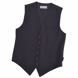 DIOR HOMME - 美品 ディオールオム DIOR HOMME ベスト ジレ ノースリーブ 無地 ウール 切替 トップス メンズ 44(XS相当) ブラック