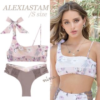 【メーカー直売】 ピンク 柄 花 ALEXIASTAM - STAM ALEXIA 上品 ビキニ 新品 水着 水着・ラッシュガード