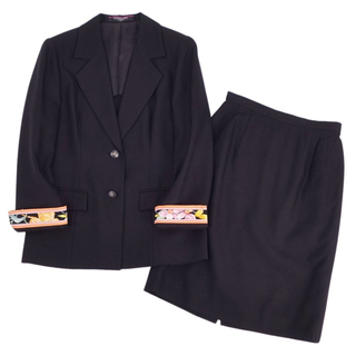 レオナール LEONARD FASHION セットアップ スカートスーツ ジャケット スカート レディース 9AR(M相当) ブラック
