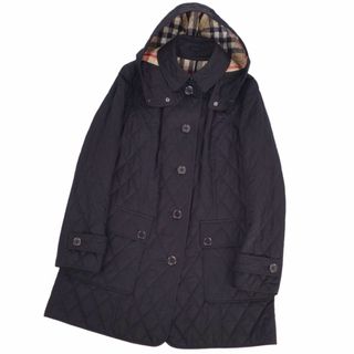 BURBERRY - 美品 バーバリー ロンドン BURBERRY LONDON コート 2way キルティング フード フーディー 中綿入り アウター レディース 44(L相当) ブラック