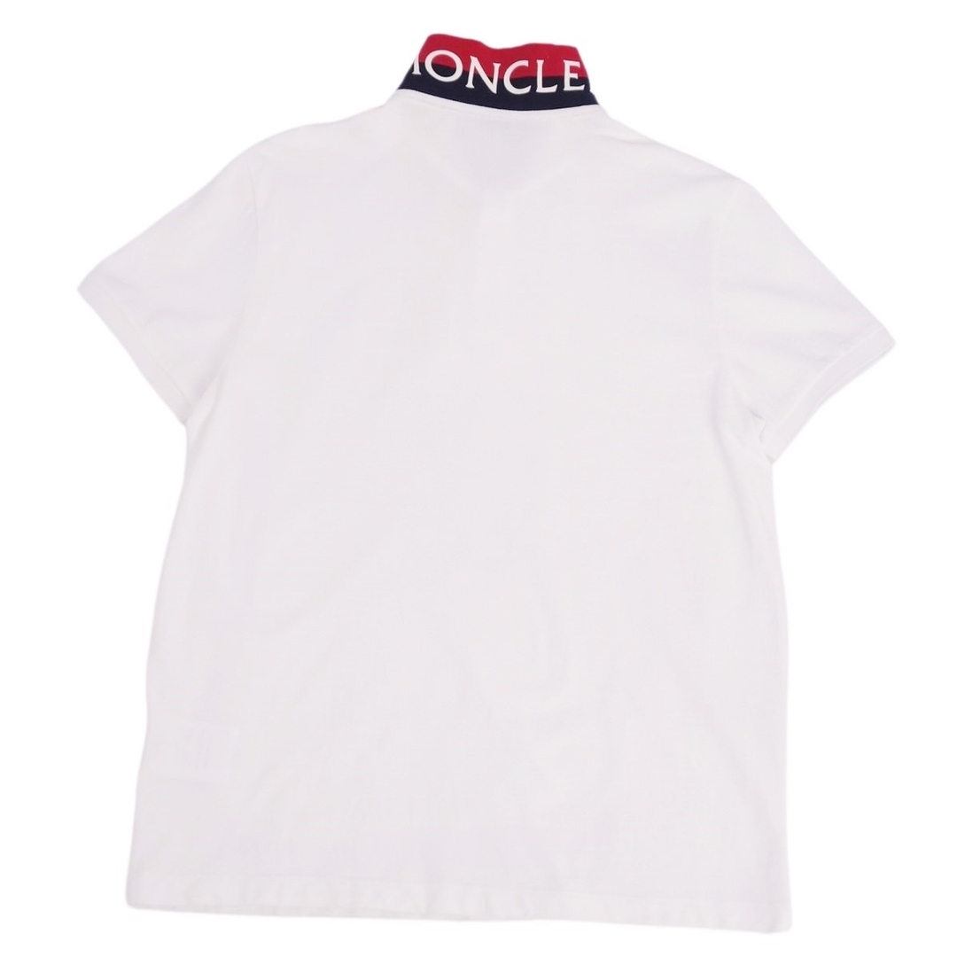 MONCLER(モンクレール)の美品 モンクレール MONCLER シャツ ポロシャツ 半袖 ショートスリーブ ロゴ 鹿の子 トップス メンズ L ホワイト メンズのトップス(ポロシャツ)の商品写真