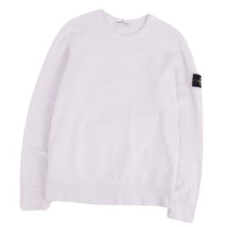 STONE ISLAND - 美品 ストーンアイランド STONE ISLAND スウェット トレーナー ロングスリーブ 長袖 ロゴパッチ トップス メンズ M ホワイトブルー