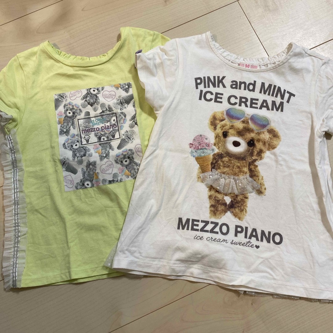 mezzo piano(メゾピアノ)のメゾピアノ　130cm Tシャツ2枚セット キッズ/ベビー/マタニティのキッズ服女の子用(90cm~)(Tシャツ/カットソー)の商品写真