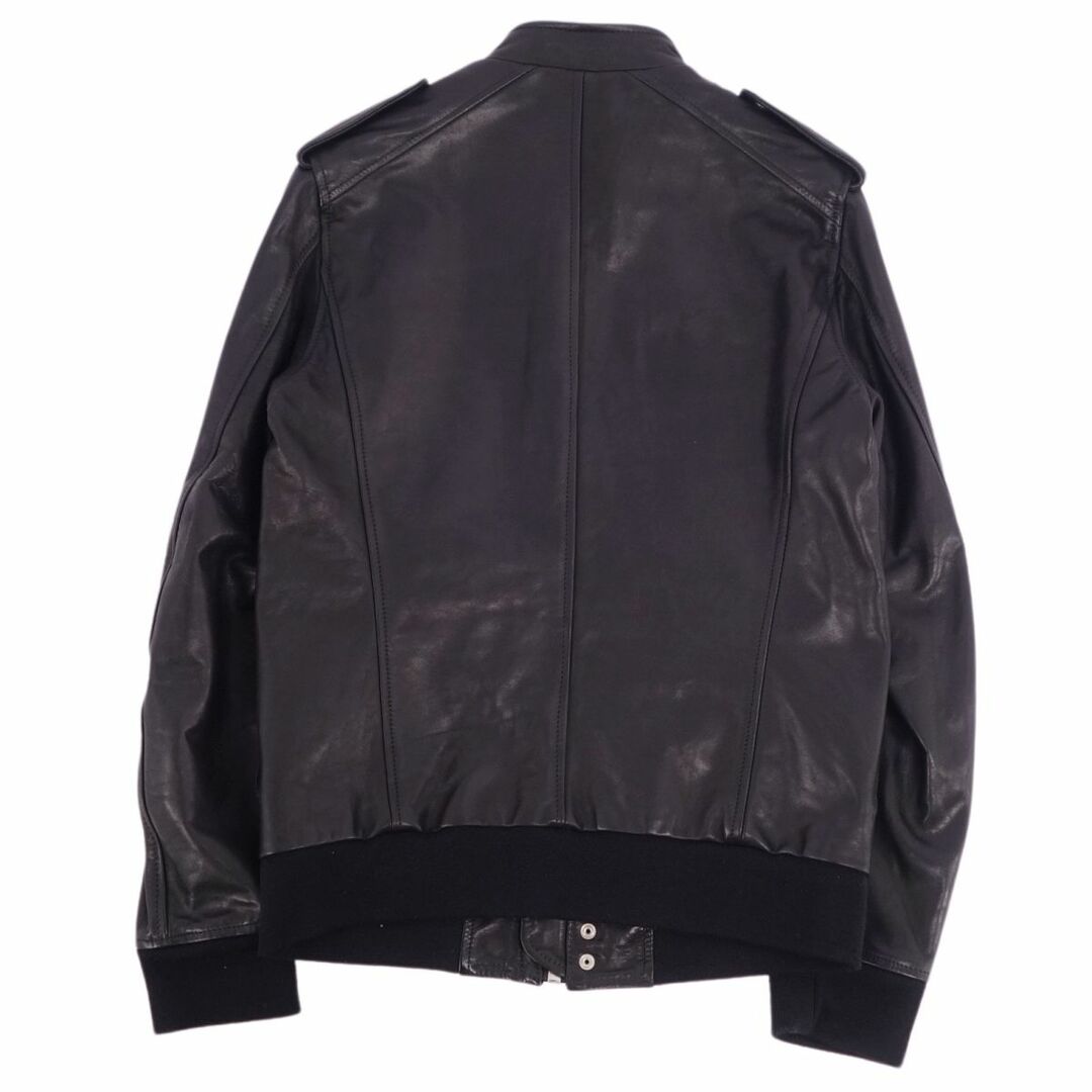 美品 ディーゼル DIESEL BLACK GOLD ジャケット ブルゾン レザージャケット メタルバッジ カウハイド アウター メンズ 44(XS相当) ブラック メンズのジャケット/アウター(レザージャケット)の商品写真