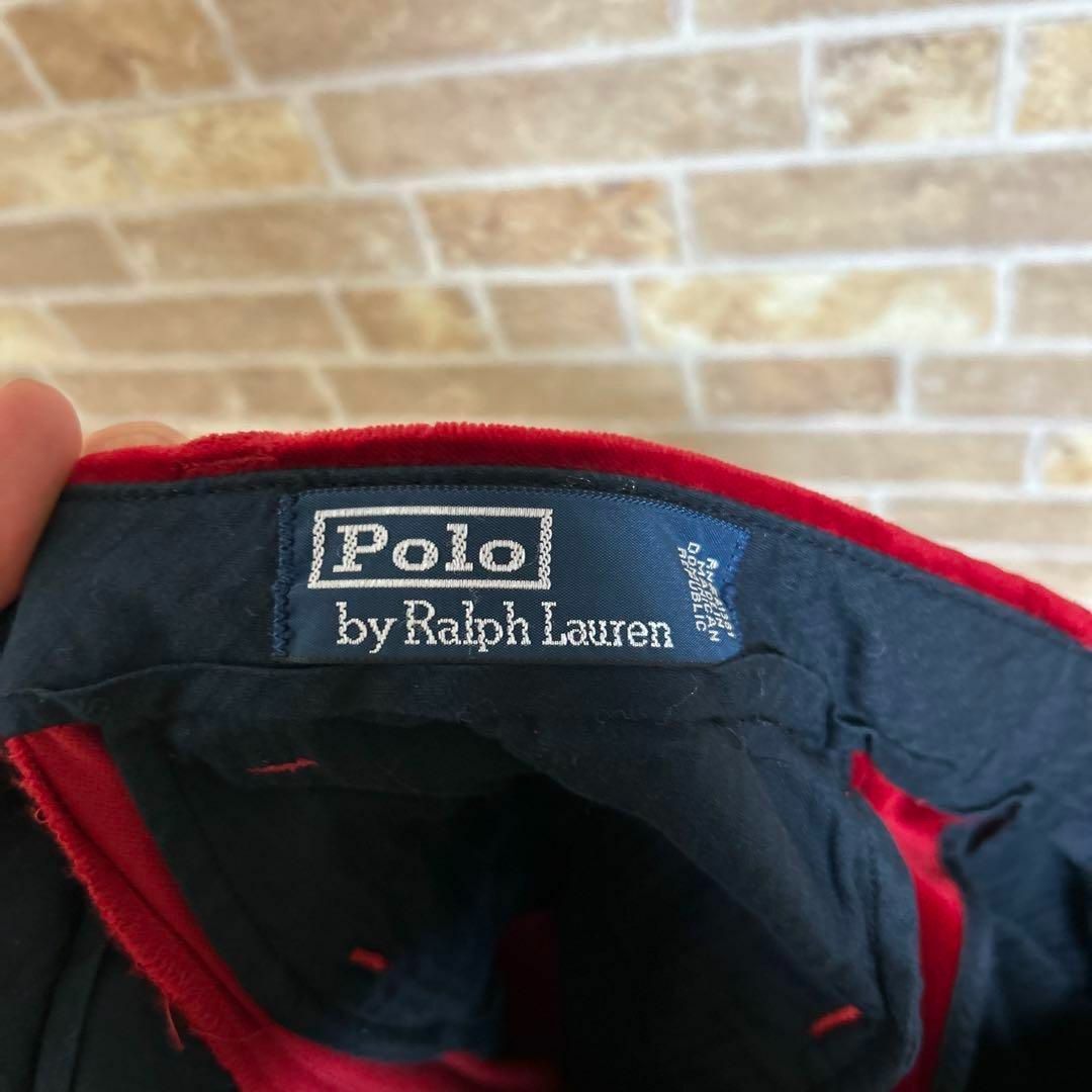 POLO RALPH LAUREN(ポロラルフローレン)の【美品】ラルフローレン、ベロアトラックパンツ　赤色　Lサイズ相当 メンズのパンツ(その他)の商品写真