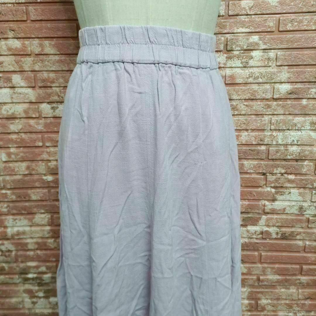 ROSIEE(ロージー)のロージー 総ゴム リネンブレンド Aライン ロングスカート パープル Mサイズ レディースのスカート(ロングスカート)の商品写真