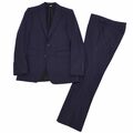 極美品 バーバリー BURBERRY セットアップ シングル スーツ ウール ジャケット パンツ メンズ イタリア製 46(S相当) ネイビー