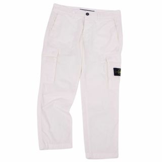 美品 ストーンアイランド STONE ISLAND パンツ ロングパンツ コットン ロゴパッチ ボトムス メンズ 31(M相当) ホワイト