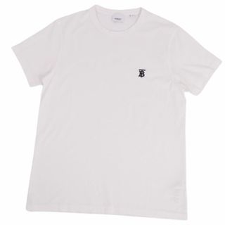 バーバリー(BURBERRY)のバーバリー BURBERRY Tシャツ カットソー ショートスリーブ ロゴ刺繍 コットン トップス メンズ S ホワイト(Tシャツ/カットソー(半袖/袖なし))