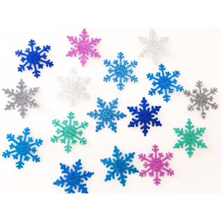 ラメ入りアイロンシート♡雪の結晶10枚450円(ネームタグ)