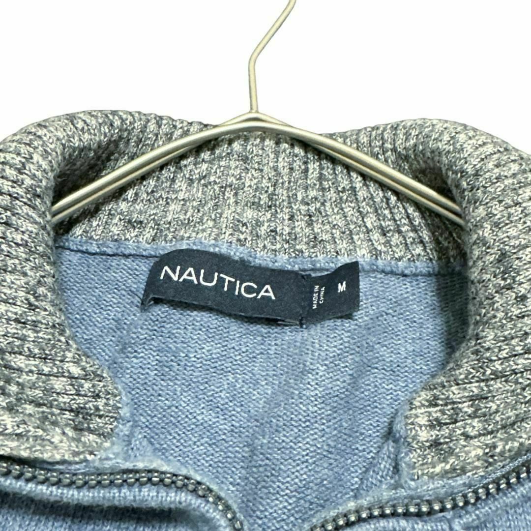 NAUTICA(ノーティカ)のNAUTICA ハーフジップ コットンニットセーター 刺繍ロゴ 無地 d97 メンズのトップス(ニット/セーター)の商品写真