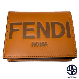 FENDI - FENDI フェンディ 茶 ブラウン系 ブランドロゴ 二つ折り スモールウォレット 8M0420 コンパクト サイフ 財布 ブランド