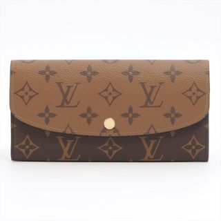 ルイヴィトン(LOUIS VUITTON)のヴィトン ポルトフォイユエミリー   ブラック×ブラウン レディース 長財(財布)