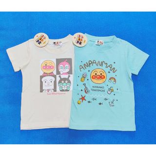 アンパンマン(アンパンマン)の新品　100cm　アンパンマン　男の子半袖Ｔシャツ2枚セット　ブロックiv×南B(Tシャツ/カットソー)