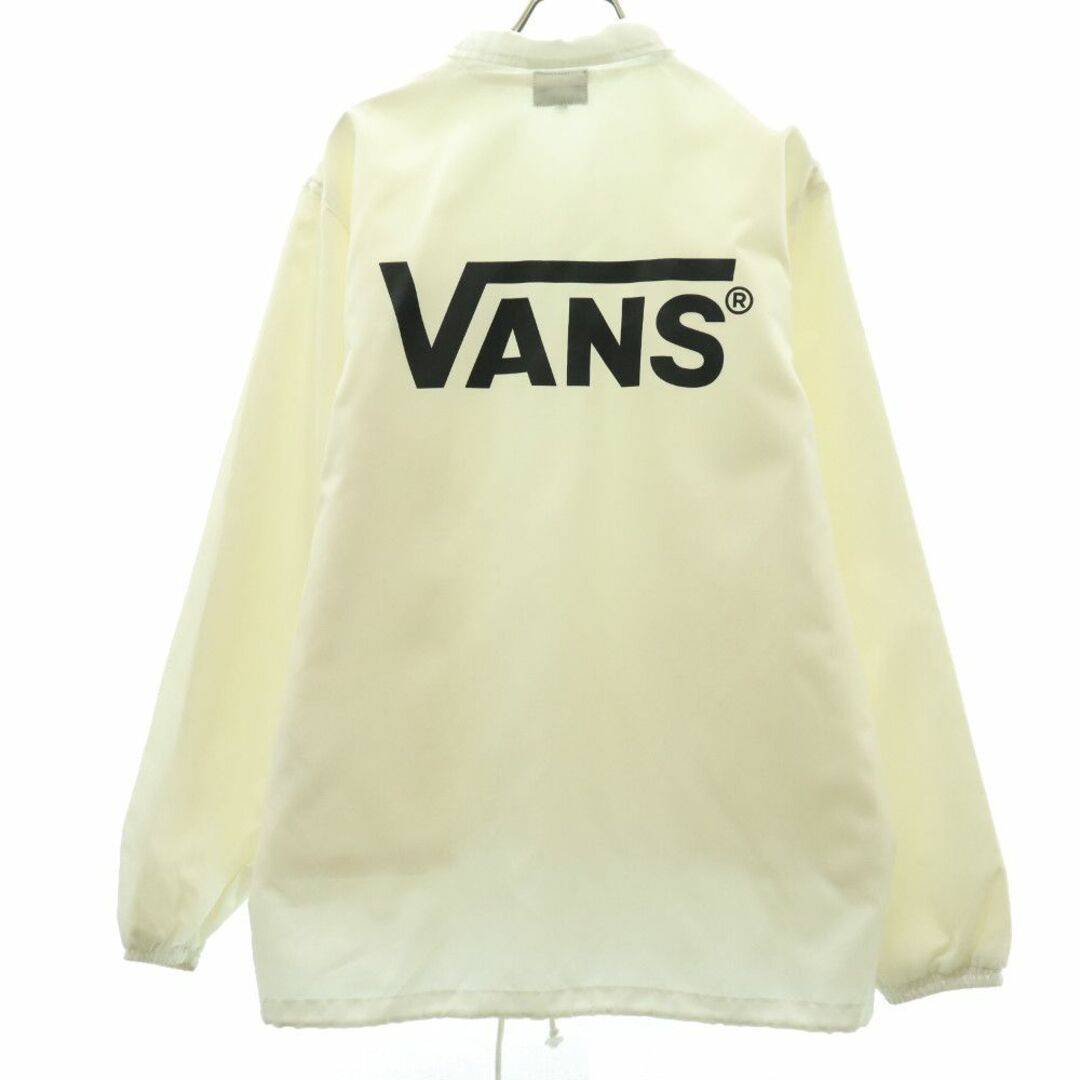 VANS(ヴァンズ)のバンズ ロゴプリント コーチジャケット L ホワイト VANS メンズ 古着 【240401】 メンズのジャケット/アウター(ナイロンジャケット)の商品写真