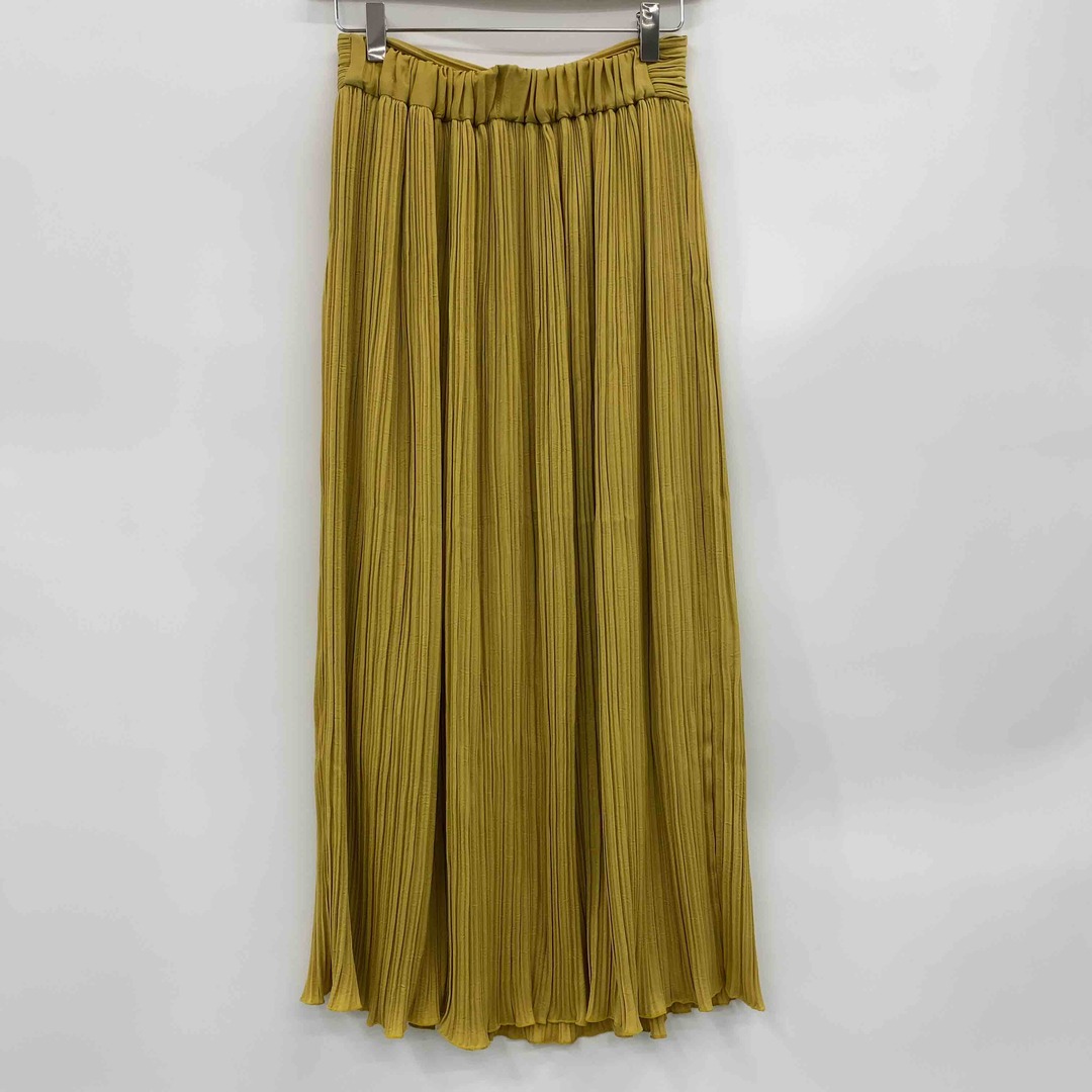 Andemiu(アンデミュウ)のAndemiu アンデミュウ レディース ロングスカート マスタード 黄色 プリーツスカート レディースのスカート(ミニスカート)の商品写真