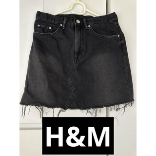 H&M - 【美品】H&M デニムタイトスカート ブラック
