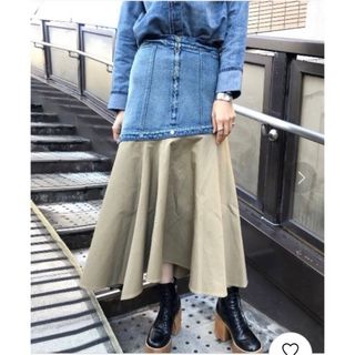 アメリヴィンテージ(Ameri VINTAGE)のameri FLOWING LINE DENIM SKIRT デニムスカート(ロングスカート)