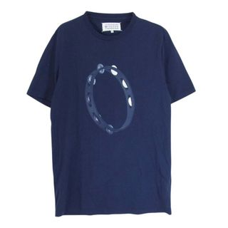 エムエムシックス(MM6)のMAISON MARGIELA メゾンマルジェラ 16AW S50GC0438 10ライン タンバリン プリント 半袖 Tシャツ 四つタグ ネイビー系 46【中古】(シャツ)