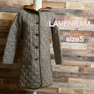 LAVENHAM - ラベンハム  キルティングウールコート グレンチェック　 ブラウン