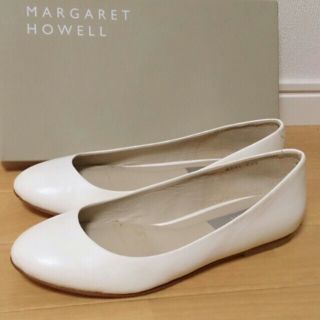 マーガレットハウエル(MARGARET HOWELL)の美品 本革ぺたんこパンプス(ハイヒール/パンプス)