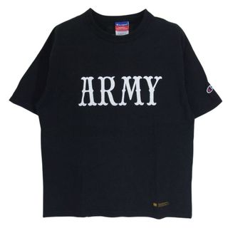 ネイバーフッド(NEIGHBORHOOD)のNEIGHBORHOOD ネイバーフッド × Champion チャンピオン ARMY アーミー マッドネス バックプリント 半袖 Tシャツ ブラック系 S【中古】(シャツ)