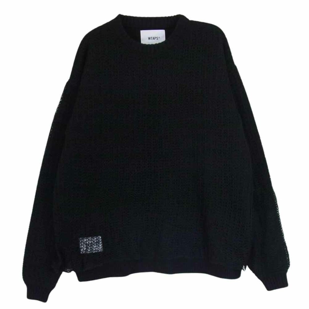 W)taps(ダブルタップス)のWTAPS ダブルタップス 23AW 232MADT-KNM02  OBSVR SWEATER クロスボーン レイヤード クルーネック ニット セーター ブラック系 X 02【極上美品】【中古】 メンズのトップス(ニット/セーター)の商品写真