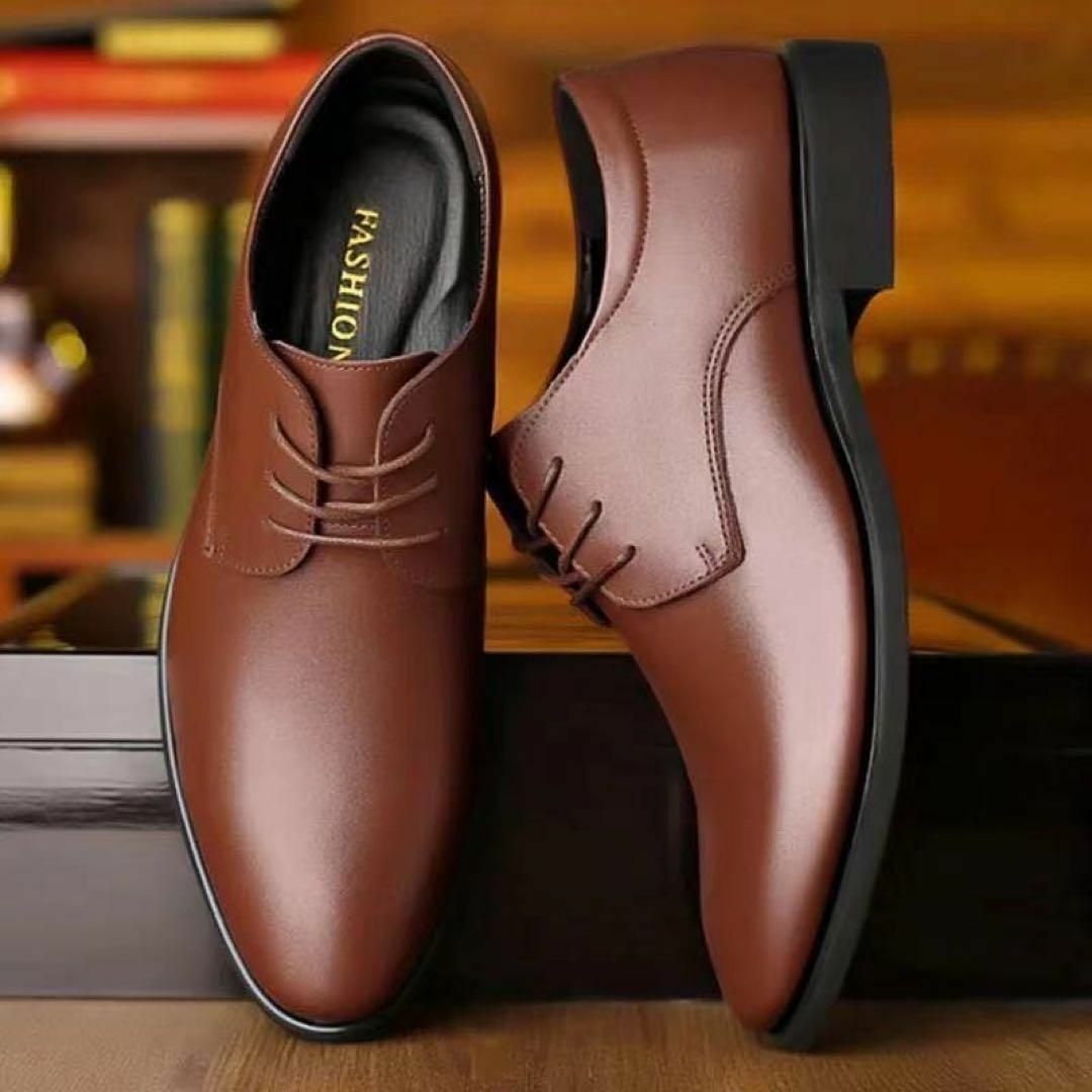 ★26cm★ビジネスシューズ 紳士靴 フォーマル ブラウン【574】U41 メンズの靴/シューズ(ドレス/ビジネス)の商品写真