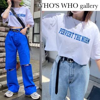 フーズフーギャラリー(WHO'S WHO gallery)のフーズフーギャラリー PERVERT ショート カレッジ 刺繍 Tシャツ(Tシャツ(半袖/袖なし))