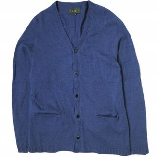 tsuki.s ツキドットエス 日本製 WOOL WAVEYARN CARDIGAN ウールウェーブヤーンカーディガン 3MK13W M NAVY ニット Vネック トップス【中古】【tsuki.s】(カーディガン)