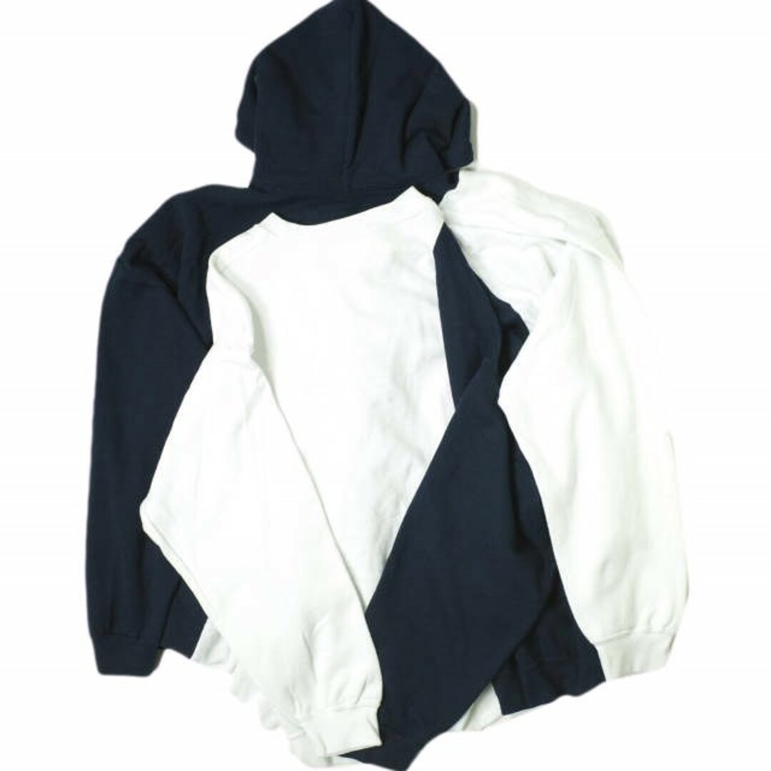 RequaL x ROYAL FLASH リコール ロイヤルフラッシュ 別注 Wレイヤードフーディー ドッキングパーカー Free NAVY/WHITE 2WAY スウェット トップス【中古】【RequaL × ROYAL FLASH】 メンズのトップス(パーカー)の商品写真