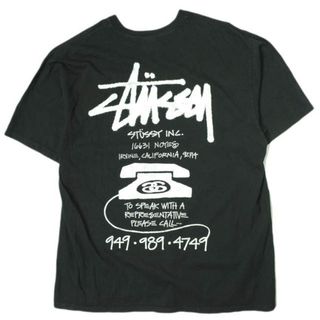 ステューシー(STUSSY)のSTUSSY ステューシー 23AW OLD PHONE TEE PIGMENT DYED オールドフォン Tシャツ ピグメントダイ L BLACK 半袖 トップス【中古】【STUSSY】(Tシャツ/カットソー(半袖/袖なし))