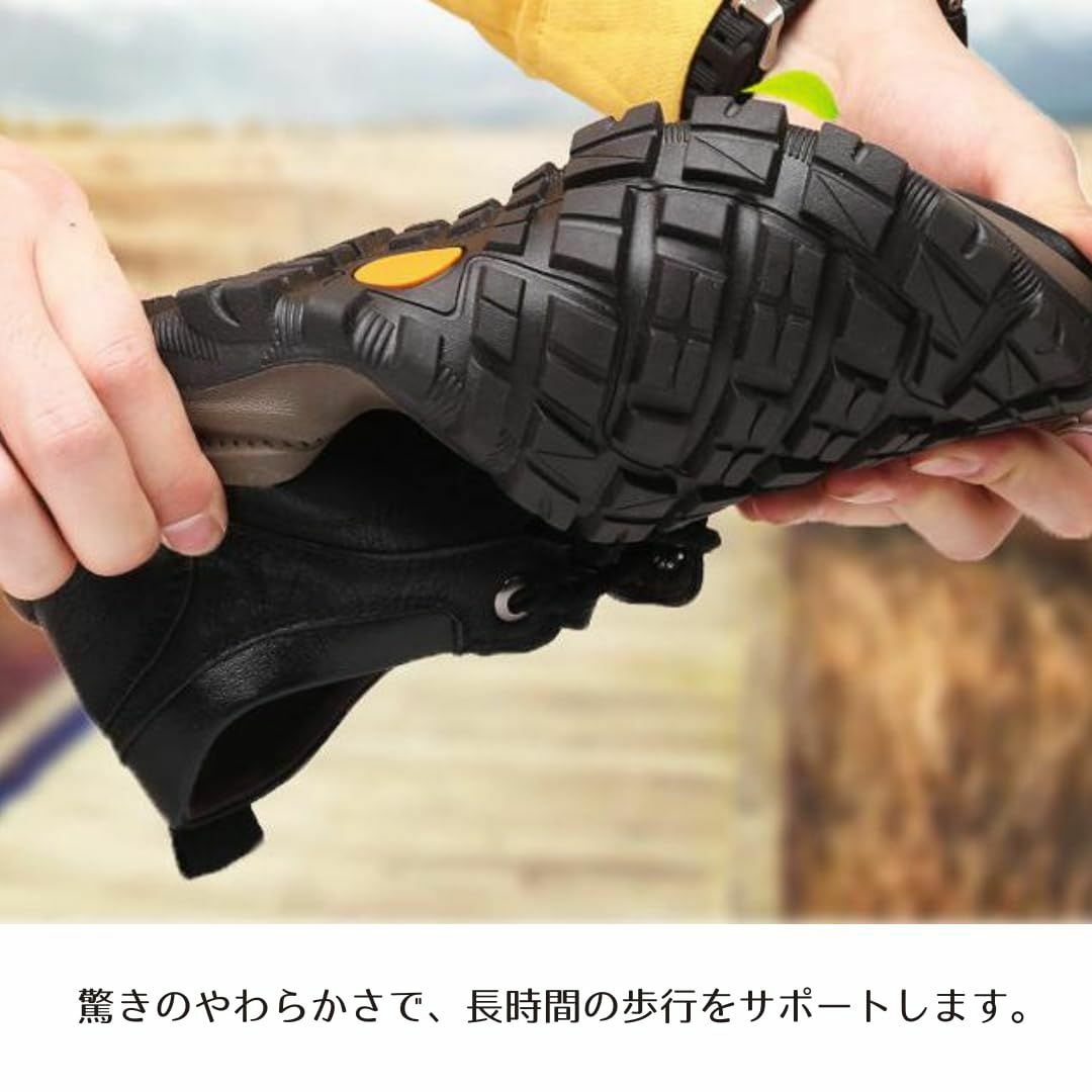 トレッキングシューズ メンズ レザー 柔らかい ローカット 登山靴 ハイキング  メンズの靴/シューズ(その他)の商品写真